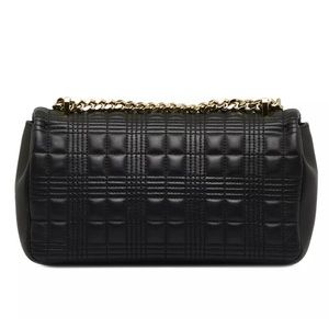 Authenticated Burberry medium Quilted Lola Black Lambskin Leather Crossbody Bag